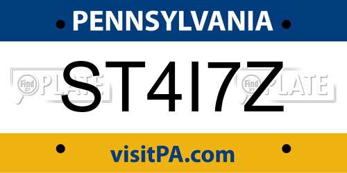 ST4I7Z Pennsylvania License Plate