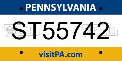 ST55742 Pennsylvania License Plate
