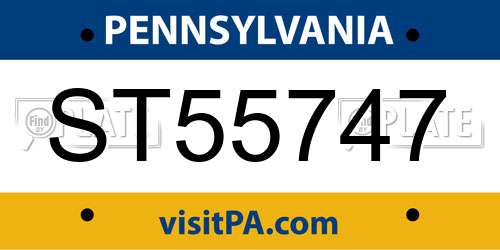 ST55747 Pennsylvania License Plate