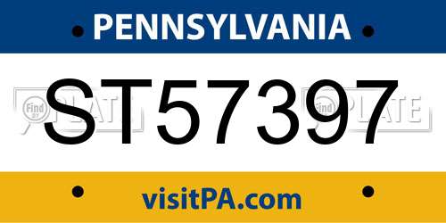 ST57397 Pennsylvania License Plate