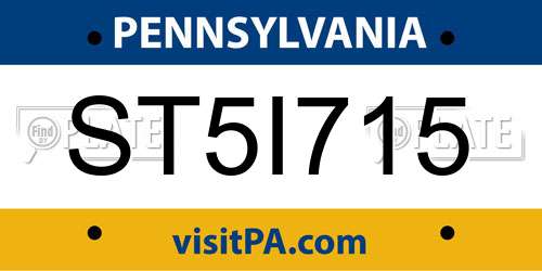 ST5I715 Pennsylvania License Plate
