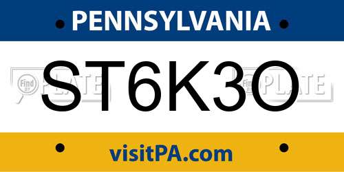 ST6K3O Pennsylvania License Plate