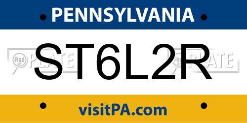 ST6L2R Pennsylvania License Plate