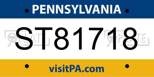 ST81718 Pennsylvania License Plate