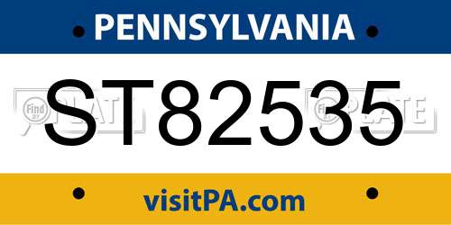 ST82535 Pennsylvania License Plate