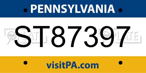 ST87397 Pennsylvania License Plate