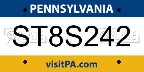 ST8S242 Pennsylvania License Plate
