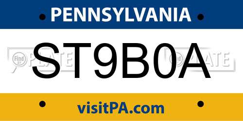 ST9B0A Pennsylvania License Plate