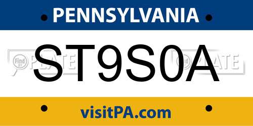 ST9S0A Pennsylvania License Plate