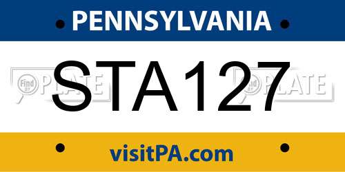 STA127 Pennsylvania License Plate