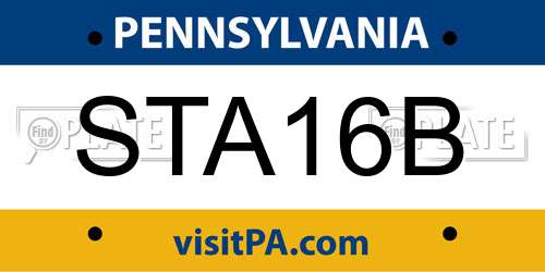 STA16B Pennsylvania License Plate