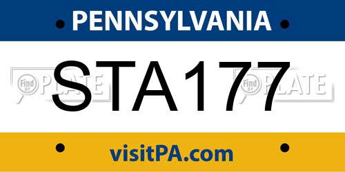 STA177 Pennsylvania License Plate