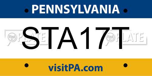 STA17T Pennsylvania License Plate