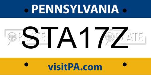 STA17Z Pennsylvania License Plate