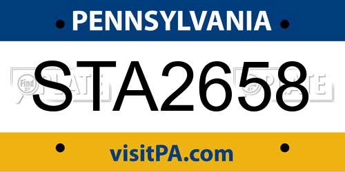 STA2658 Pennsylvania License Plate