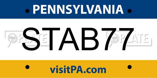 STAB77 Pennsylvania License Plate