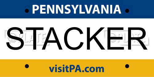 STACKER Pennsylvania License Plate