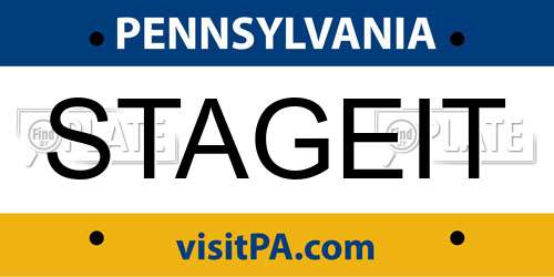 STAGEIT Pennsylvania License Plate