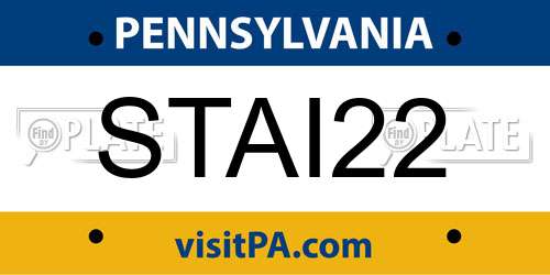 STAI22 Pennsylvania License Plate