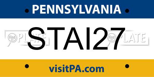 STAI27 Pennsylvania License Plate