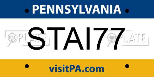 STAI77 Pennsylvania License Plate
