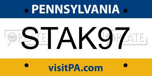 STAK97 Pennsylvania License Plate
