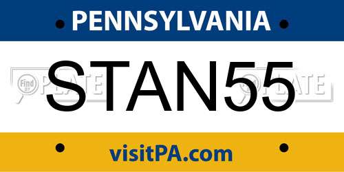 STAN55 Pennsylvania License Plate
