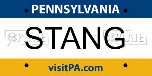 STANG Pennsylvania License Plate