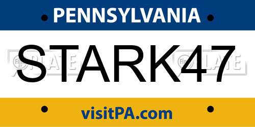 STARK47 Pennsylvania License Plate