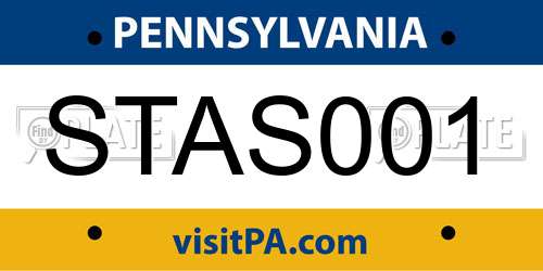 STAS001 Pennsylvania License Plate