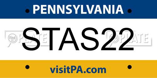 STAS22 Pennsylvania License Plate