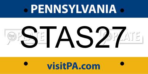 STAS27 Pennsylvania License Plate