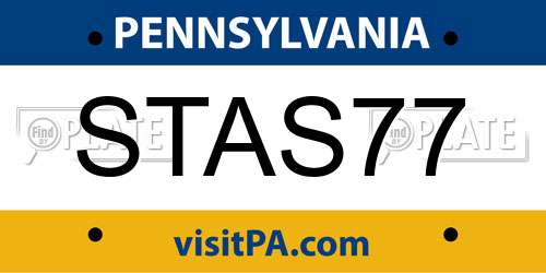 STAS77 Pennsylvania License Plate