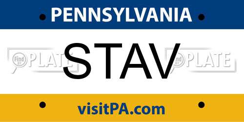 STAV Pennsylvania License Plate