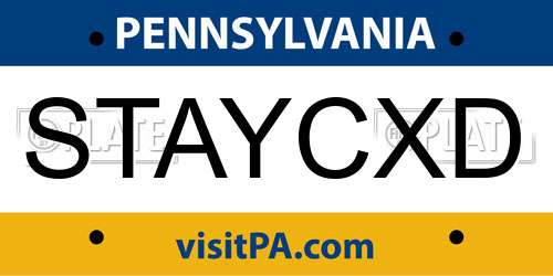 STAYCXD Pennsylvania License Plate