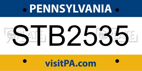 STB2535 Pennsylvania License Plate