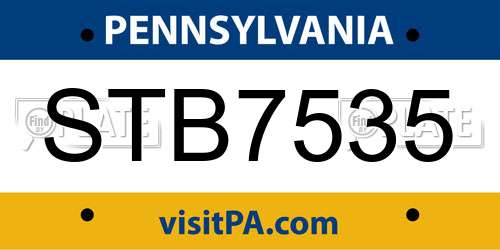 STB7535 Pennsylvania License Plate
