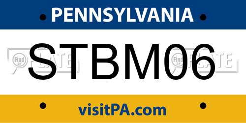 STBM06 Pennsylvania License Plate