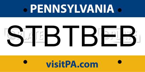 STBTBEB Pennsylvania License Plate