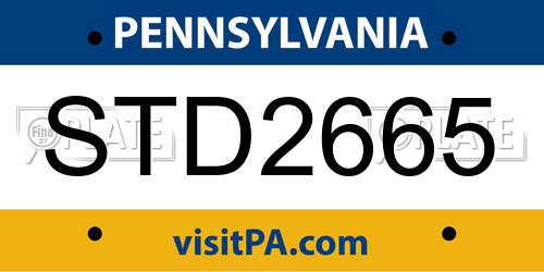 STD2665 Pennsylvania License Plate