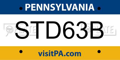 STD63B Pennsylvania License Plate
