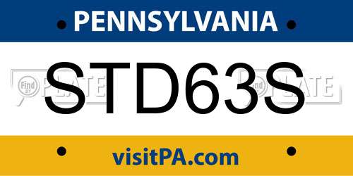 STD63S Pennsylvania License Plate