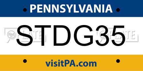 STDG35 Pennsylvania License Plate