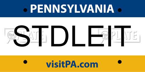 STDLEIT Pennsylvania License Plate