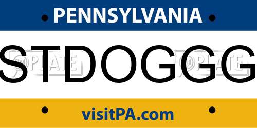 STDOGGG Pennsylvania License Plate