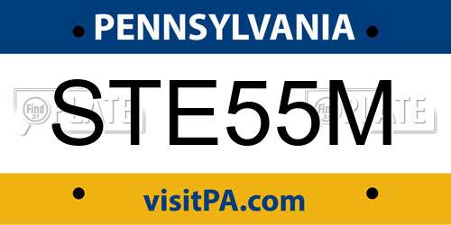 STE55M Pennsylvania License Plate