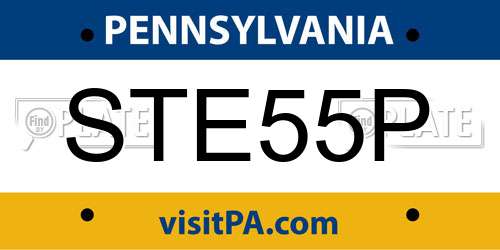 STE55P Pennsylvania License Plate
