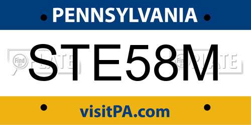 STE58M Pennsylvania License Plate