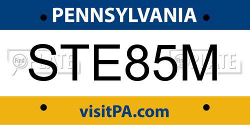 STE85M Pennsylvania License Plate