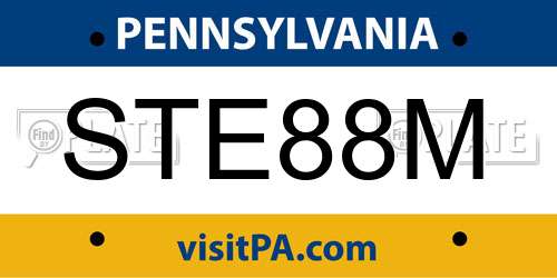 STE88M Pennsylvania License Plate
